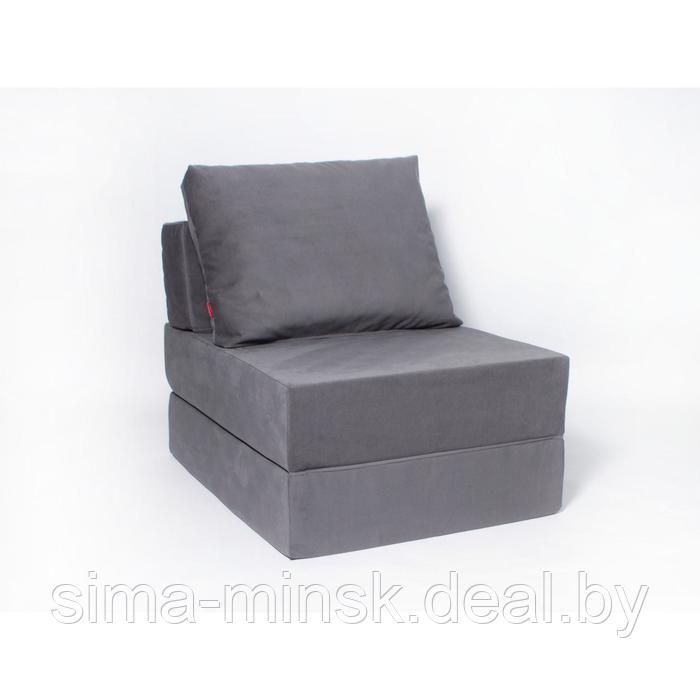 Кресло-кровать «Окта», размер 75x100 см, цвет серый, велюр - фото 1 - id-p198079197