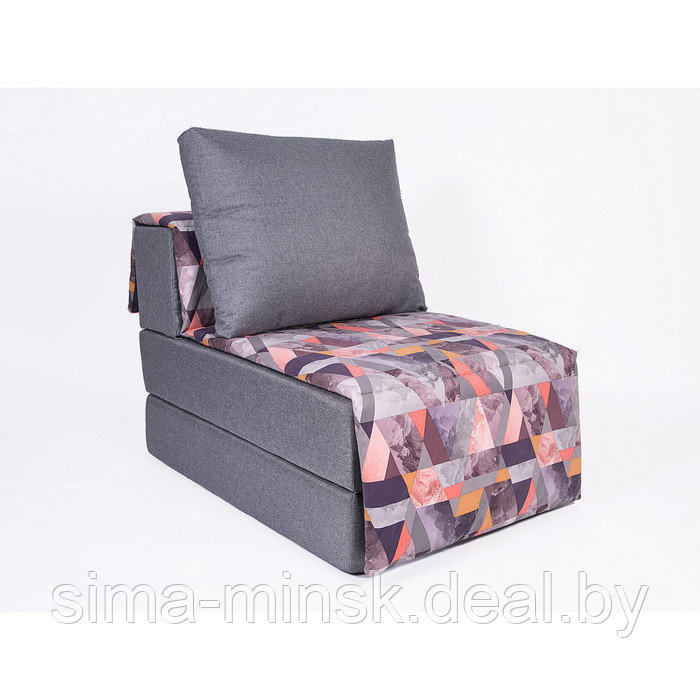 Кресло-кровать «Харви» с накидкой-матрасиком, размер 75×100 см, цвет серый, манговый - фото 1 - id-p198079202