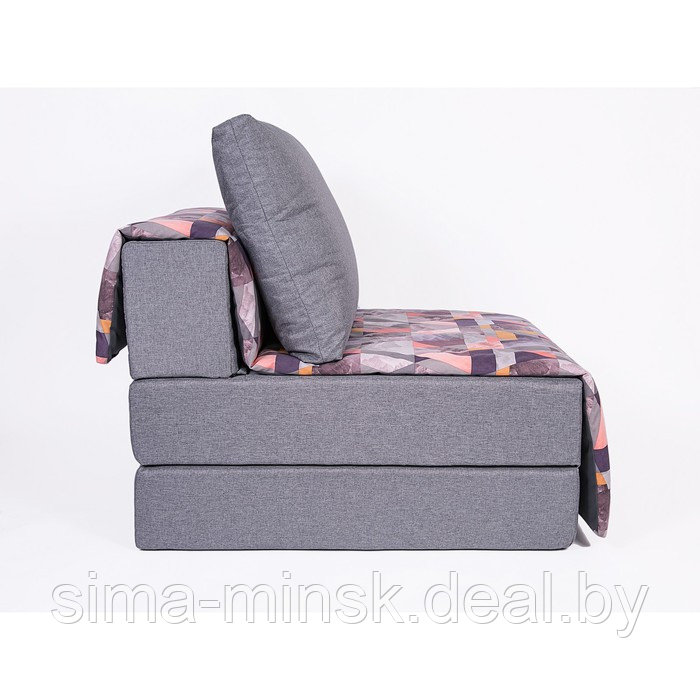 Кресло-кровать «Харви» с накидкой-матрасиком, размер 75×100 см, цвет серый, манговый - фото 3 - id-p198079202