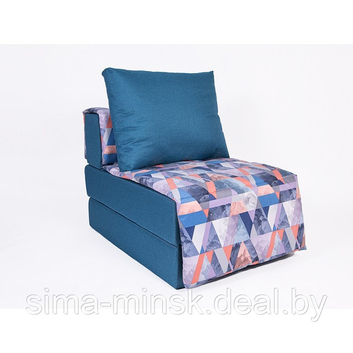 Кресло-кровать «Харви» с накидкой-матрасиком, размер 75×100 см, цвет морской, деним - фото 1 - id-p198079205