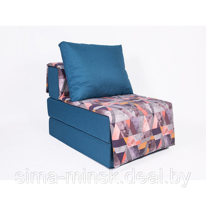 Кресло-кровать «Харви» с накидкой-матрасиком, размер 75×100 см, цвет морской, манговый - фото 1 - id-p198079207