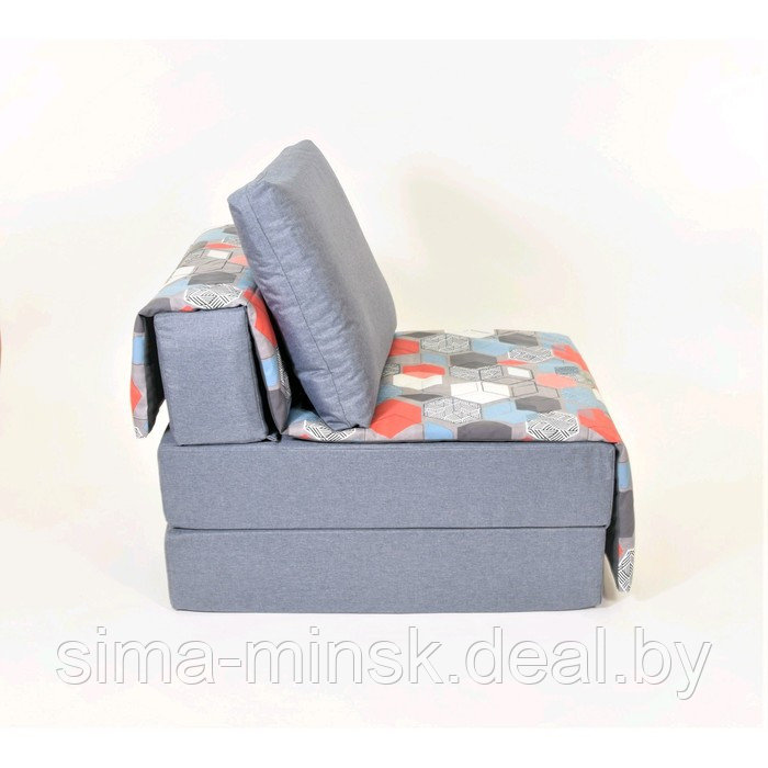 Кресло - кровать «Харви» с накидкой - матрасиком, размер 75 х 100 см, цвет серый, принт геометрия, рогожка - фото 3 - id-p198079209