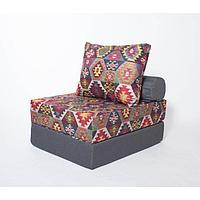 Кресло - кровать бескаркасное «Прайм» с накидкой - матрасиком, размер 75 x 100 x 90 см, принт мехико тёмно -