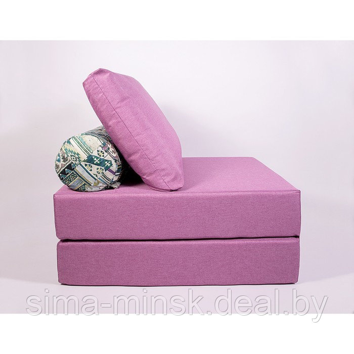 Кресло-кровать «Прайм» с матрасиком, размер 75×100 см, цвет сиреневый, рогожка, велюр - фото 3 - id-p198079214