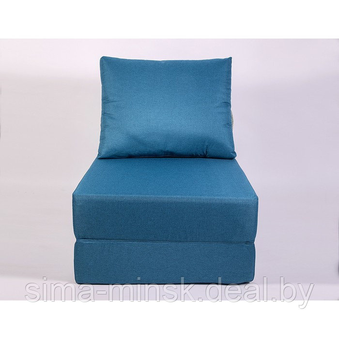 Кресло-кровать «Прайм» с матрасиком, размер 75×100 см, цвет морской, рогожка, велюр - фото 3 - id-p198079215