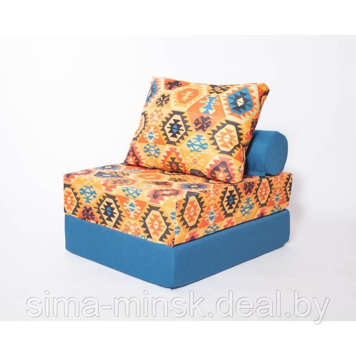 Кресло - кровать бескаркасное «Прайм» с накидкой - матрасиком, размер 75 x 100 x 90 см, принт мехико жёлтый - фото 1 - id-p198079219