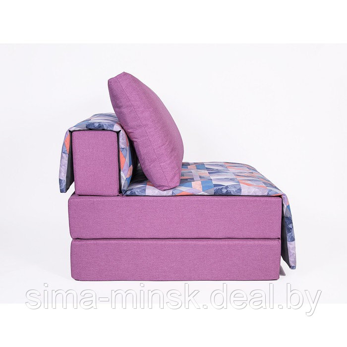 Кресло-кровать «Харви» с накидкой-матрасиком, размер 75×100 см, цвет сиреневый, деним - фото 3 - id-p198079225