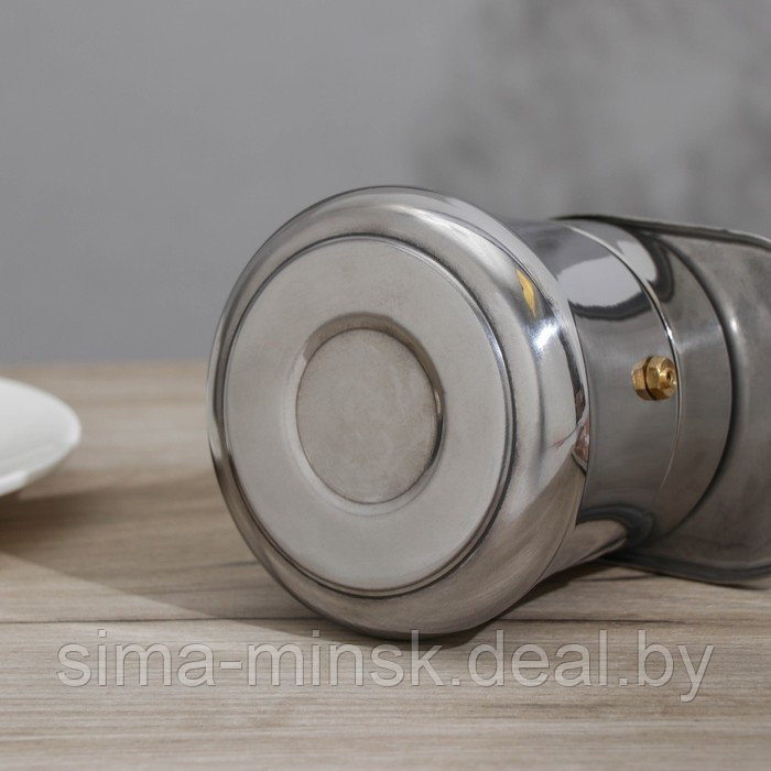 Кофеварка гейзерная Magistro Semi, на 6 чашек, 300 мл, нержавеющая сталь - фото 5 - id-p198079247