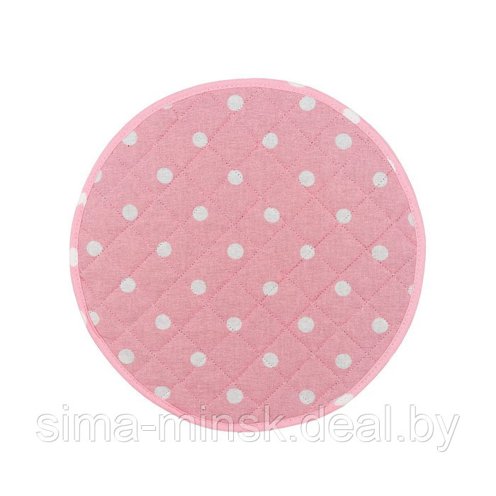 Подушка на табурет Pink polka dot, размер d=38 см, цвет розовый