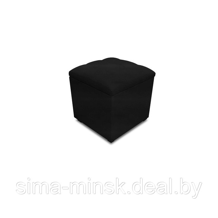 Пуф с крышкой и утяжкой, 400 × 400 × 420 мм, экокожа, цвет marvel black - фото 1 - id-p198077805