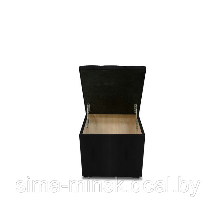 Пуф с крышкой и утяжкой, 400 × 400 × 420 мм, экокожа, цвет marvel black - фото 2 - id-p198077805