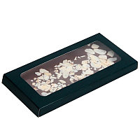 Коробка для шоколадной плитки Chocolate Window Black с окном черная, 180х90х15мм