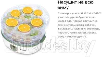 Сушилка для овощей и фруктов Kitfort KT-1902 - фото 2 - id-p198089477