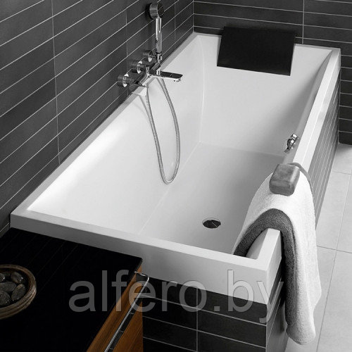 Ванна квариловая Villeroy&Boch Squaro 170x75, с ножками, белая, UBQ170SQR2V-01 - фото 3 - id-p198091588