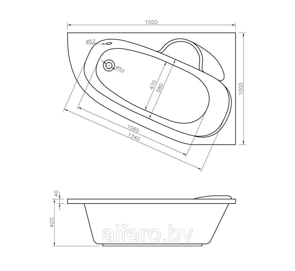 Акриловая ванна Lavinia Boho Bell Pro 370215PL / 150*100 см (левая; с мягким силиконовым подголовником арт. - фото 3 - id-p198091649