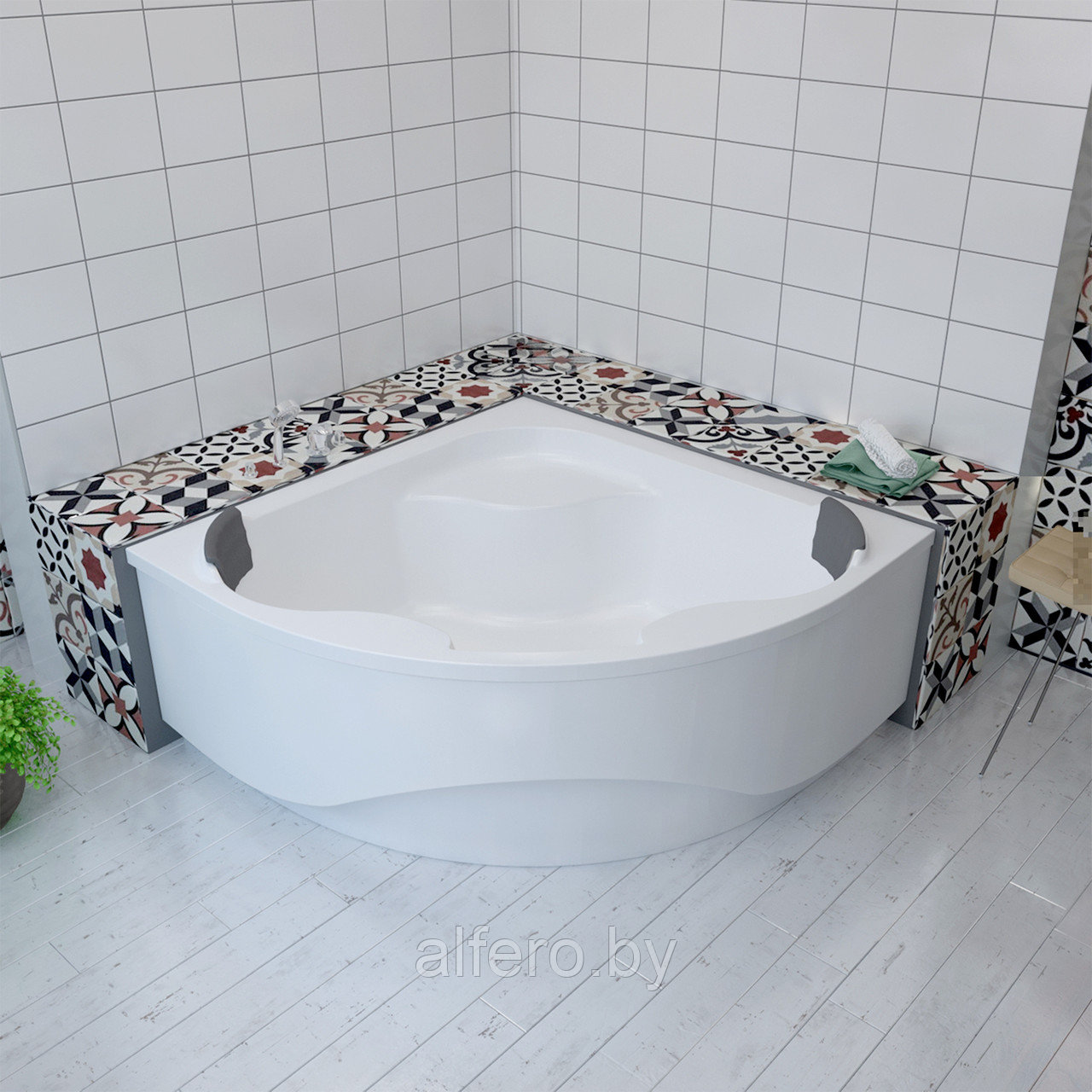 Акриловая ванна Lavinia Boho Aveo 3704014P / 140*140 см (с мягким силиконовым подголовником арт. AH17 - 2 шт.) - фото 1 - id-p198091665