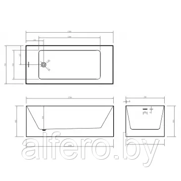 Ванна ABBER AB9274-1.7 170x75x60 акриловая - фото 3 - id-p198091783