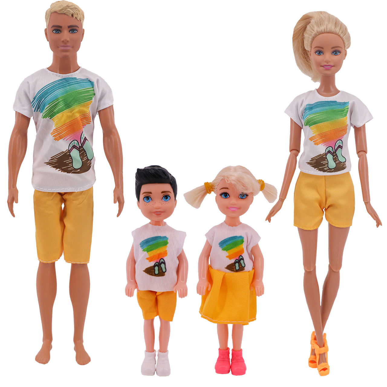 Набор кукол "Семья" куклы Кен и Барби с детьми