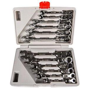 Набор ключей комбинированных трещоточных с шарниром SILVER SK-012-01 SILVER SK-012-01 с шарниром, фото 2