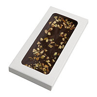 Коробка для шоколадной плитки Chocolate Window White с окном белая, 180х90х15мм