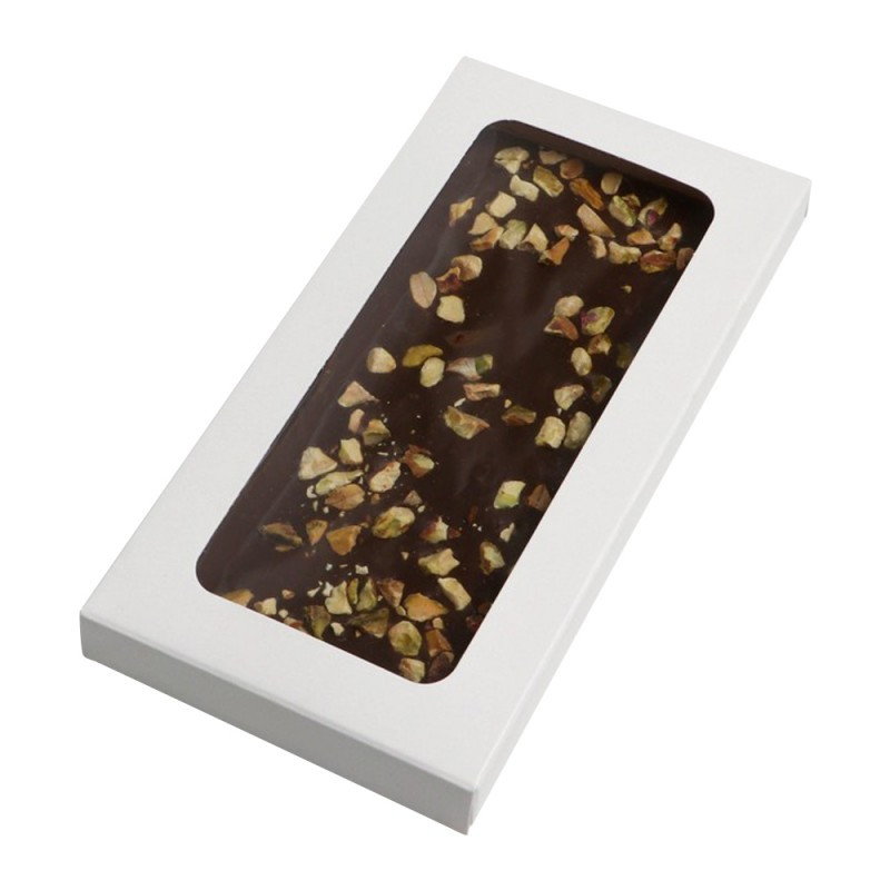 Коробка для шоколадной плитки Chocolate Window White с окном белая, 160х80х15мм - фото 1 - id-p198096593