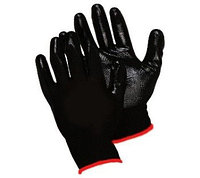 Перчатки из черного полиэстра с черным нитриловым покрытием размер 9