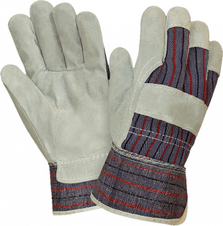 Перчатки спилковые комбинированные хлопчатобумажной тканью "Ангара", размер 10,5 - фото 1 - id-p198162132