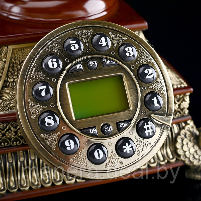 Ретро-телефон на подставке с металлической резьбой - фото 4 - id-p198173376