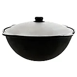 Казан чугунный 8л КУН-8л с крышкой (плоское дно), фото 3