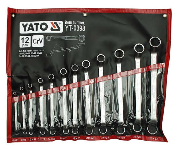 Набор ключей накидных изогнутых CrV Yato YT-0398 - фото 1 - id-p198306765