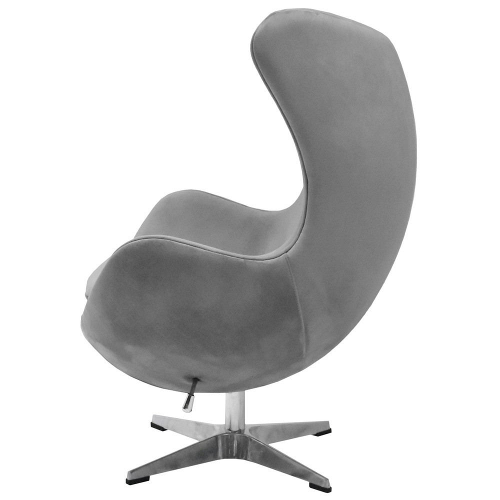 Кресло EGG STYLE CHAIR серый, искусственная замша - фото 4 - id-p197497071