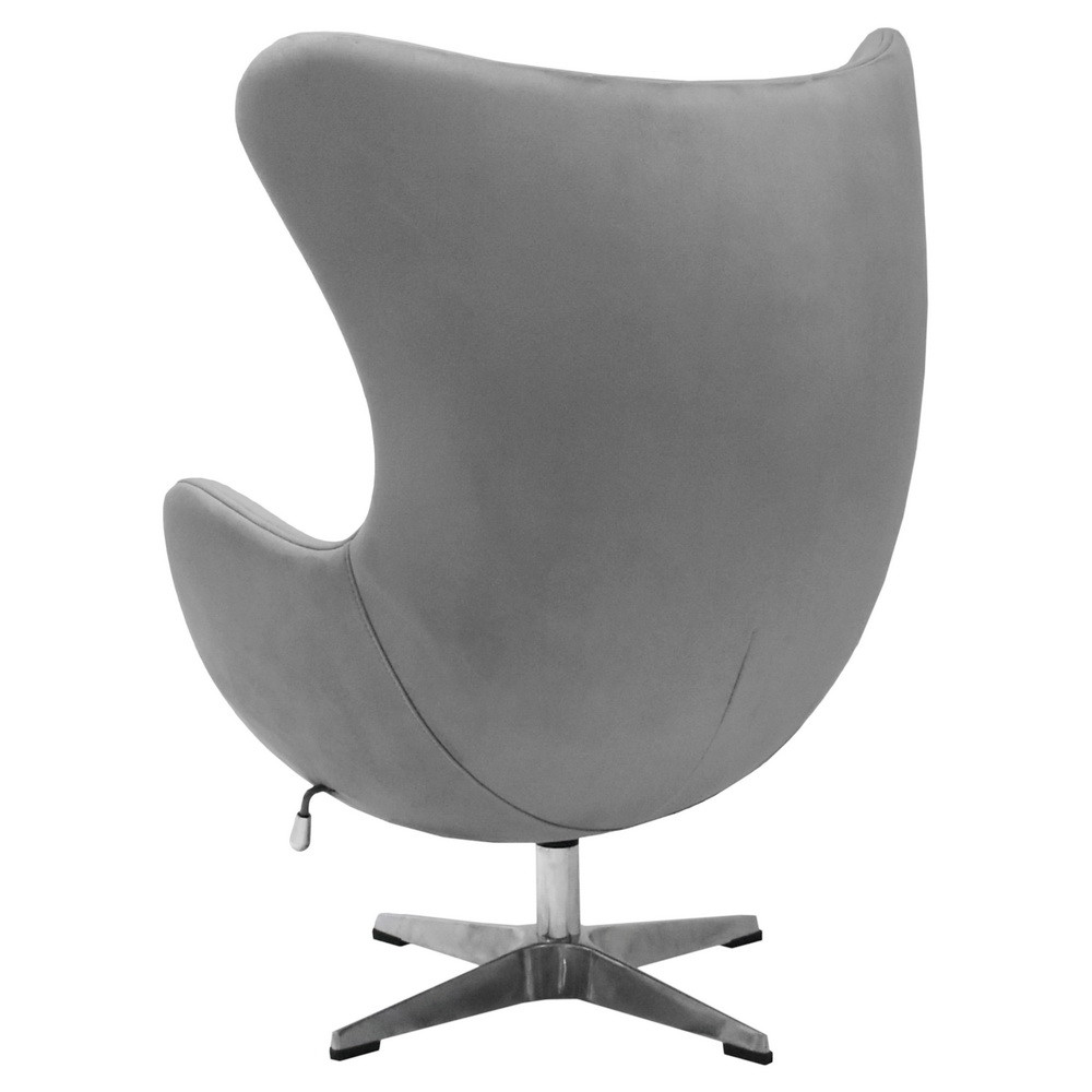 Кресло EGG STYLE CHAIR серый, искусственная замша - фото 5 - id-p197497071