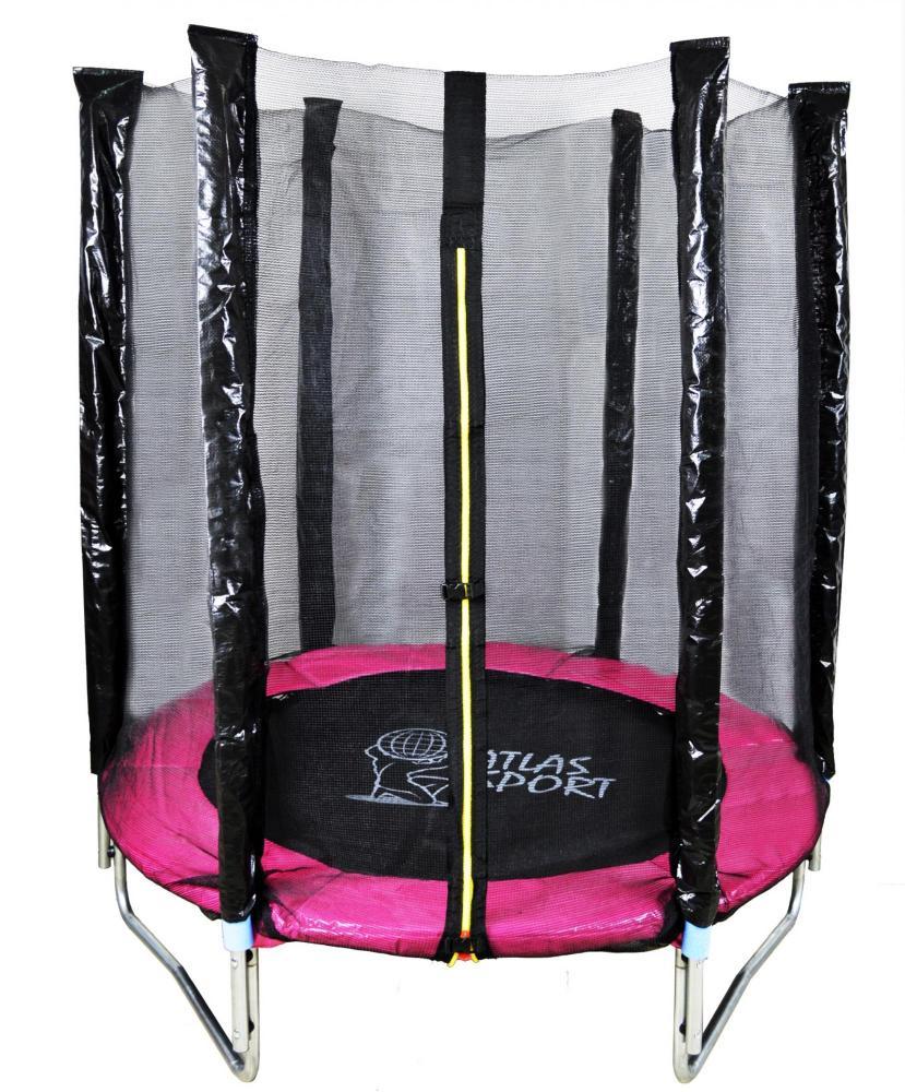 Батут Atlas Sport PINK 140 см - 4.5ft на ремнях