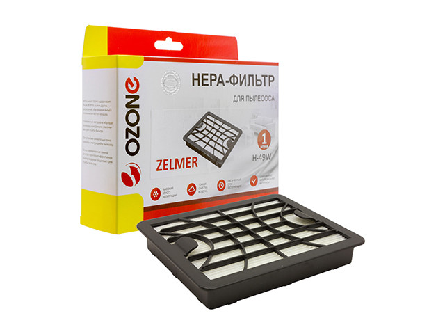 HEPA-фильтр для пылесоса многоразовый моющийся OZONE H-49W (1 шт.) (Zelmer Explorer: 1100.0 EK,1100.0 SP;Cobra