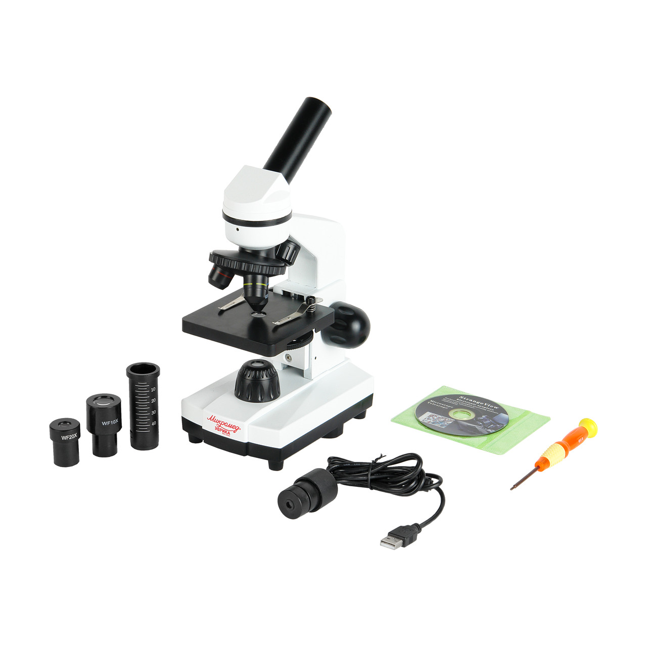 Микроскоп школьный Эврика 40х-1600х с видеоокуляром - фото 8 - id-p198309954