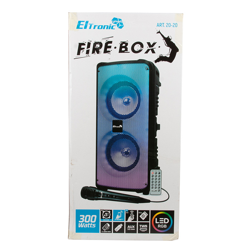 Портативная bluetooth колонка Eltronic FIRE BOX 300 Watts арт. 20-20 с проводным микрофоном, LED-подсветкой и - фото 10 - id-p196949897