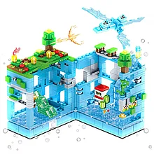 Конструктор Minecraft MY WORLD LB606 "Голубая крепость" 503 дет. с LED подсветкой  (аналог лего)