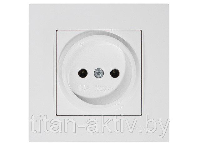 Розетка 1-ая (скрытая, б/з) белая, RITA, MUTLUSAN (10 A, 250 V, IP 20)