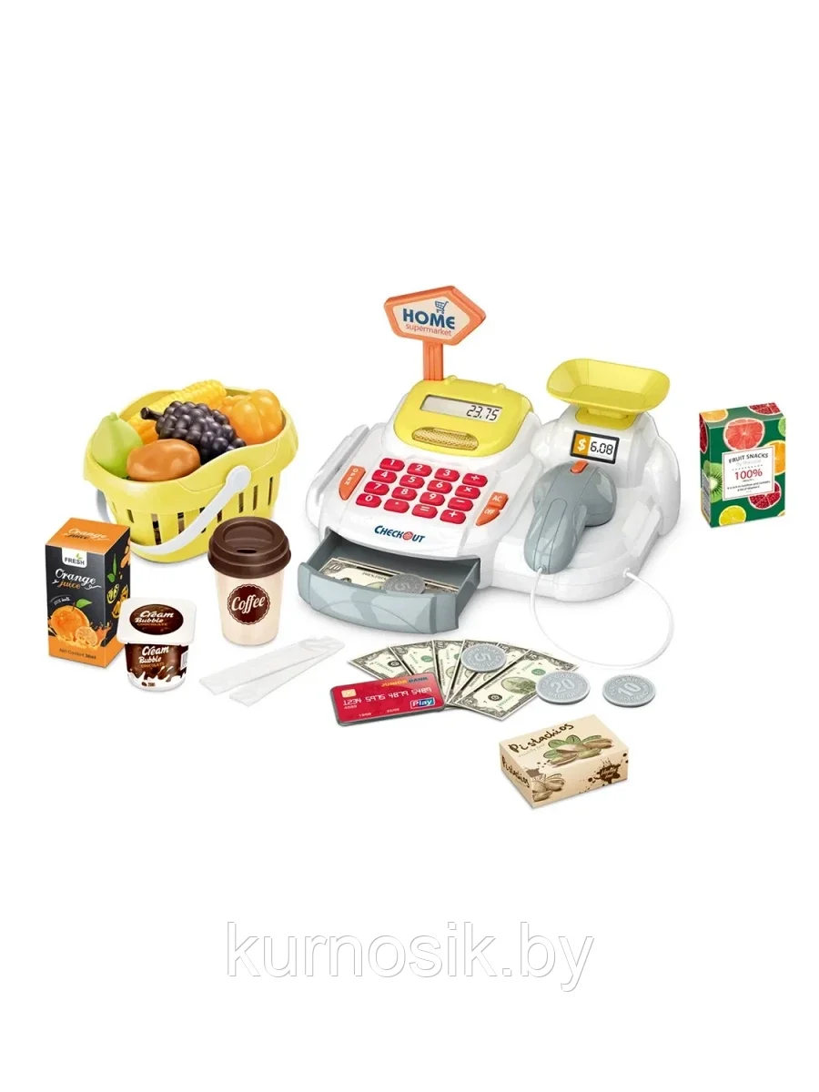 Игровой набор "Касса" с продуктами и аксессуарами, 668-117 - фото 1 - id-p198343286