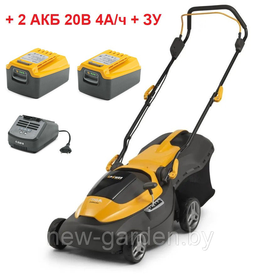 Газонокосилка аккум. Stiga Collector 140e Kit (+ 2 АКБ 4А/ч, ЗУ), фото 1
