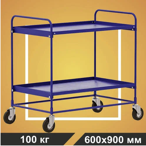 Тележка сервисная двух ярусная RUSKLAD СТ 2 (600х900) без колёс, фото 2