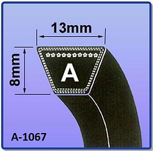Ремень клиновой  А-1067 Lp / 1037 Li  (шир.-13 мм, высота -8 мм, длина-1067 мм).