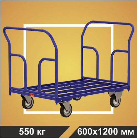 Тележка каркасная две ручки RUSKLAD ТКД 4 (600х1200) без колёс, фото 2