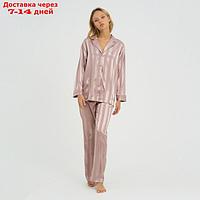 Пижама женская (рубашка, брюки) KAFTAN "Полоска", кофейный, р.40-42