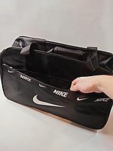 Сумка дорожная NIKE, сумка найк 2 отдела на молниях, наружный карман, цвет чёрный