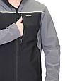 Куртка СИРИУС-СПРИНТЕР СОФТ удлиненная, черная с серым, фото 3