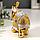 Сувенир полистоун "Золотой слон в зеркальной попоне" 10х11х4,2 см, фото 4