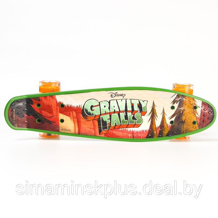 Пенниборд Gravity Falls 56 х 16 см, колёса световые PU 60х45 мм, ABEC 7, цвет зелёный - фото 3 - id-p198366661