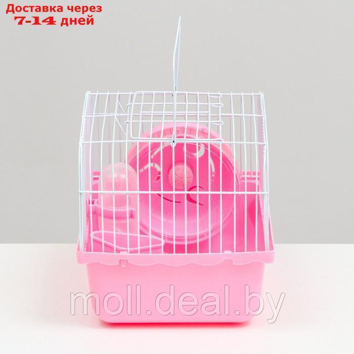 Клетка для грызунов "Пижон", 23 х 17 х 17 см, розовая - фото 3 - id-p198319865
