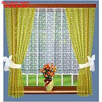 Комплект штор, размер 165 х 160 см - 2 шт, 200 х 100 см, цвет оливковый